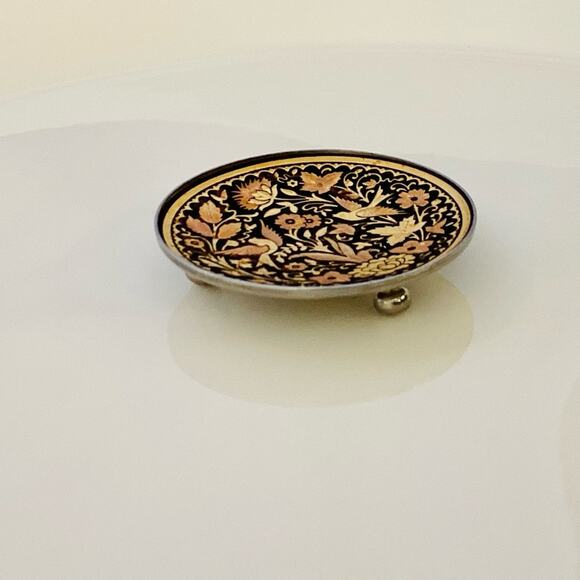 Damascene Birds of Paradise Collectible Dish - Picture 3 of 5
